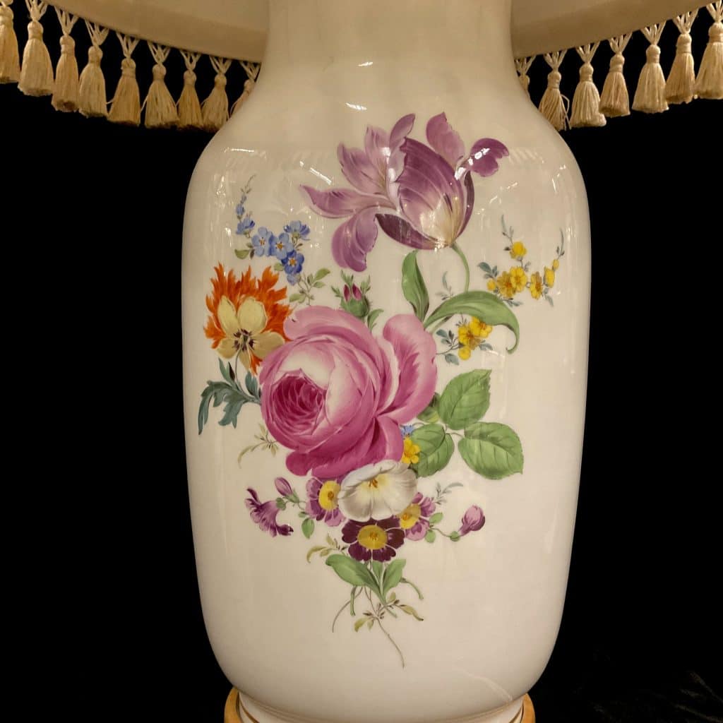 Lampe meissen handbemalt, manufakturzeichen i