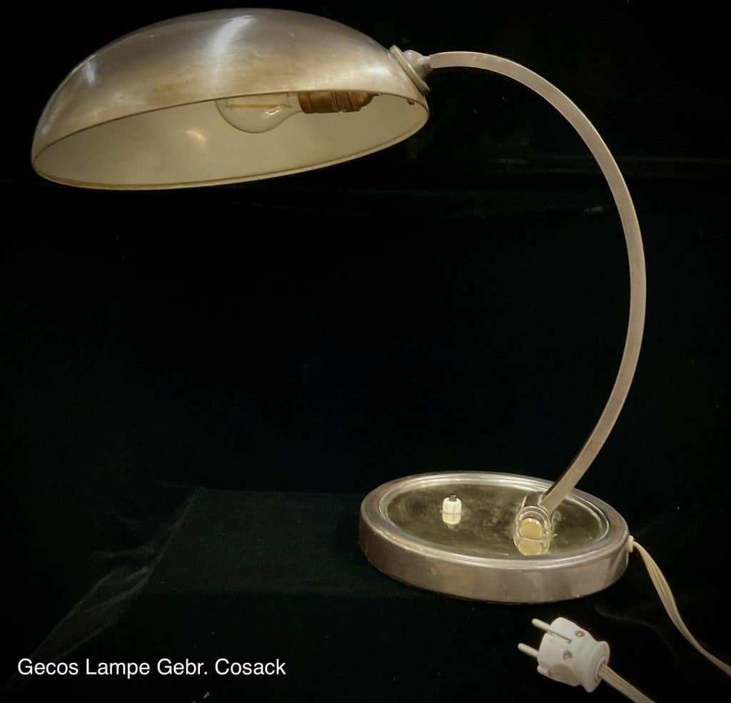 Art Déco Lampe der Firma Gecos / Gebrüder Cosack 60er Jahre