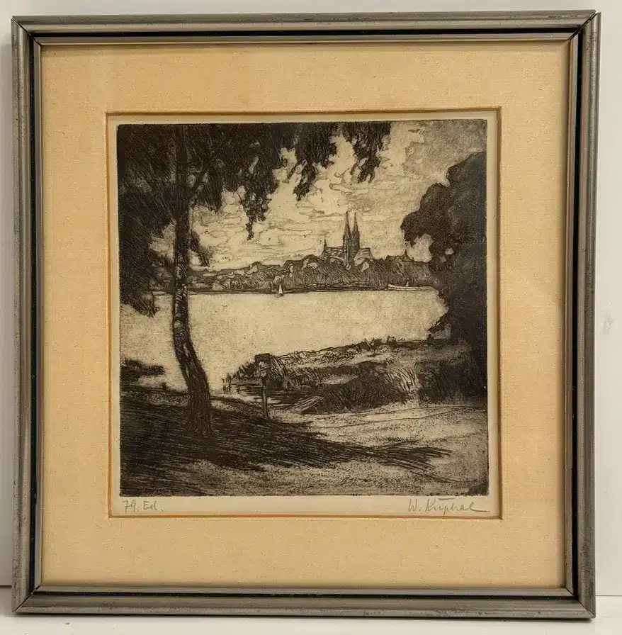 Lithografie neuruppiner see von walter kuphal