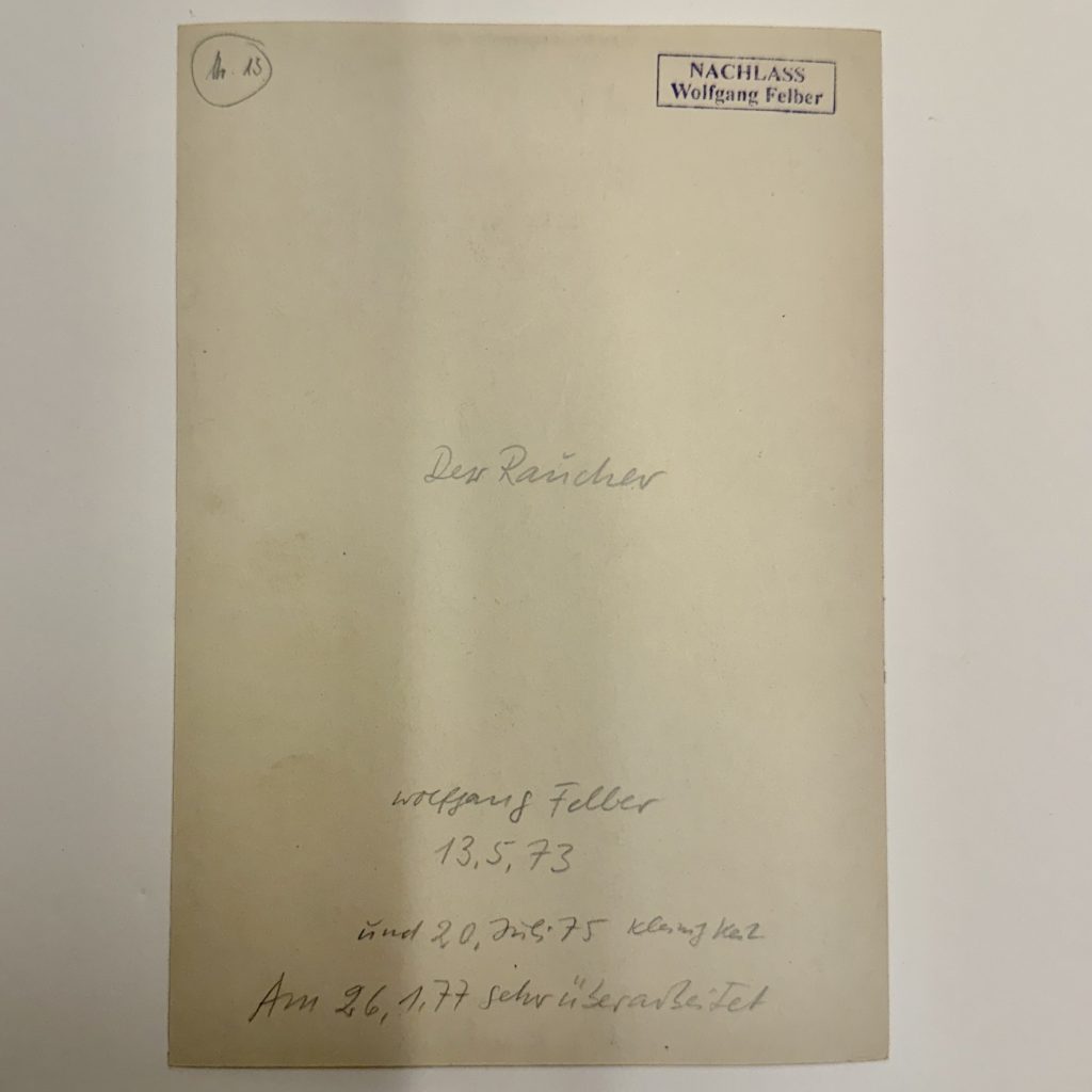 "Der Raucher" - Wolfgang Felber – jetzt im Kunsthandel Berlin entdecken "Der Raucher" - Wolfgang Felber • Kunst & Antiquitäten Berlin