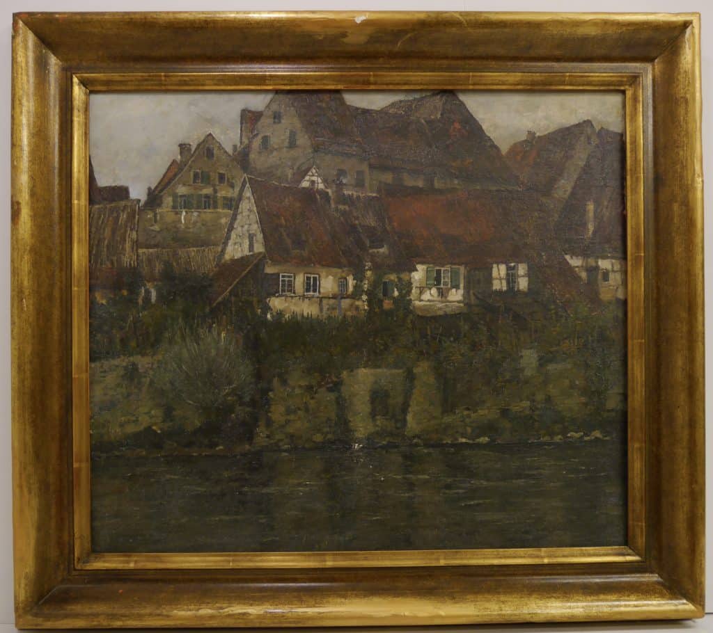 Ernst friedrich theodor lindner - häuser am fluss • kunst & antiquitäten berlin