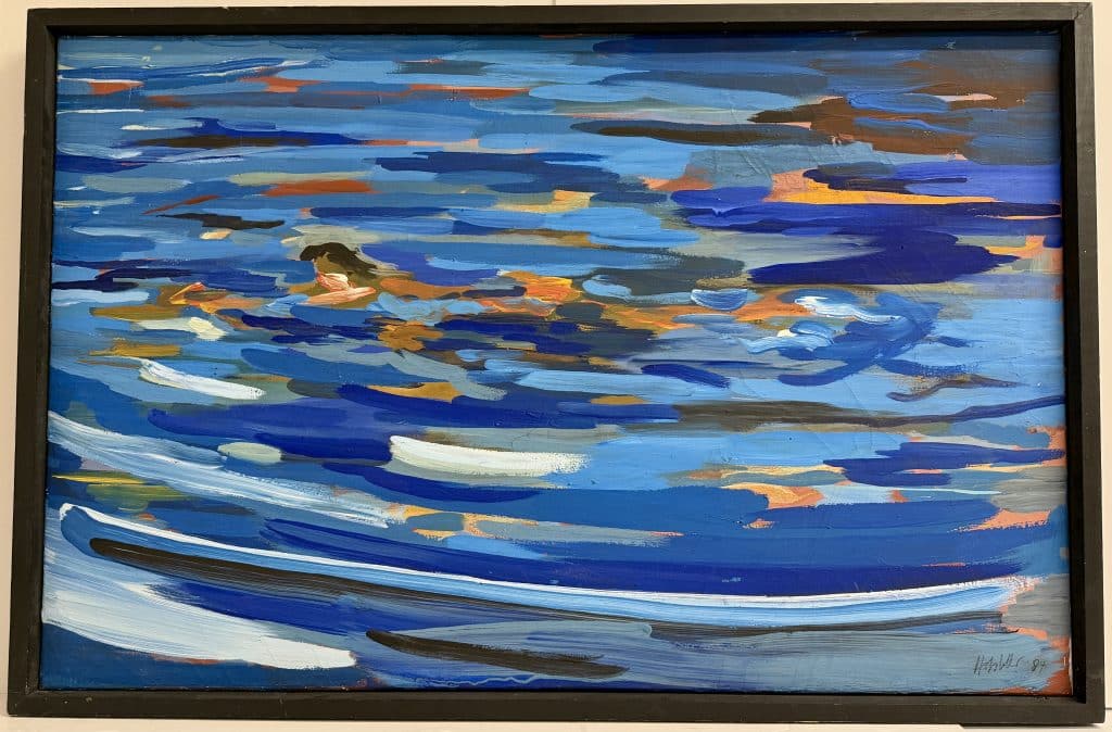 Gemälde von hannes hofstetter mit dem titel farbenfrohe reflexion