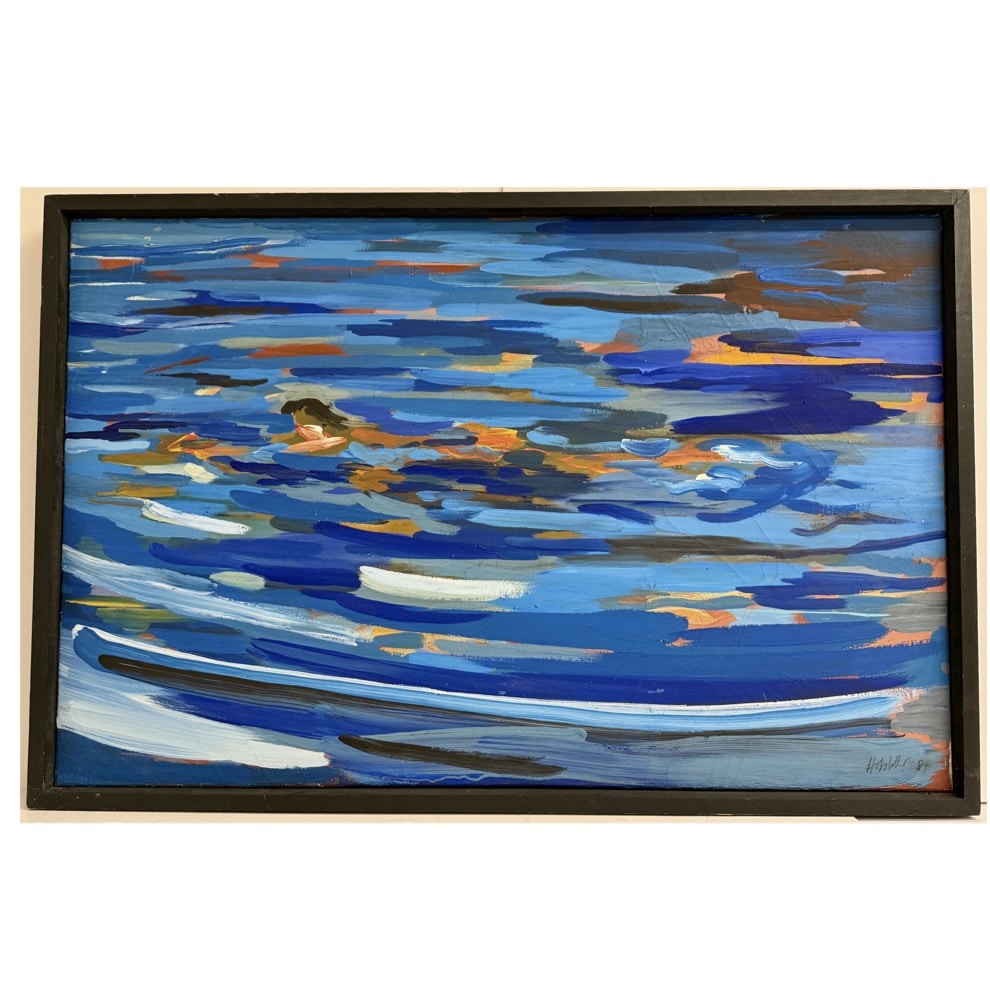 Gemälde von hannes hofstetter mit dem titel farbenfrohe reflexion auf weisem hintergrund