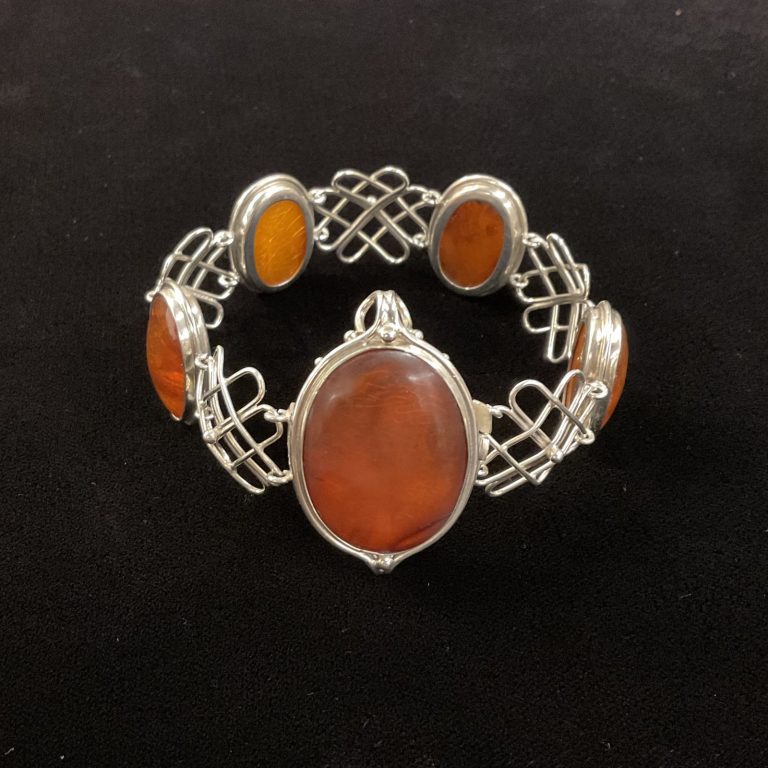 Bernstein-silberarmband • kunst & antiquitäten berlin